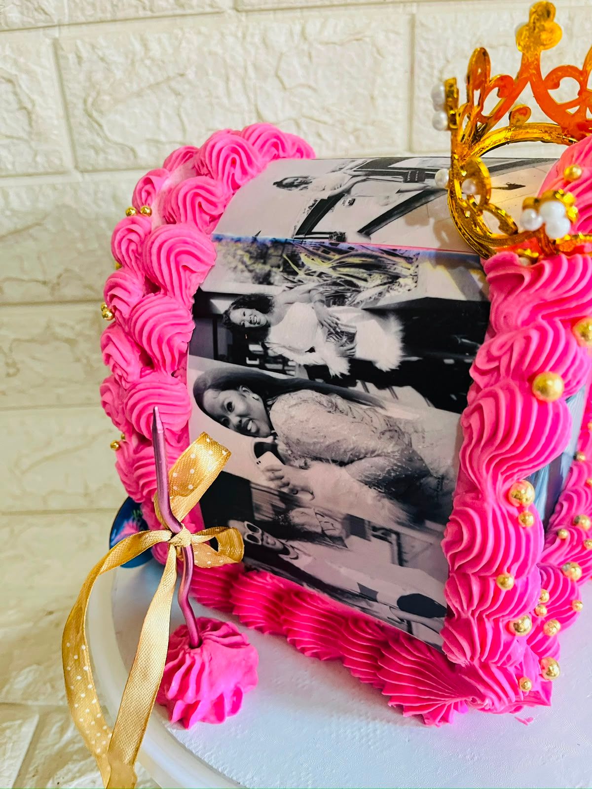 Pink Photo Memory Cake by Baked by Buhlebenkosi