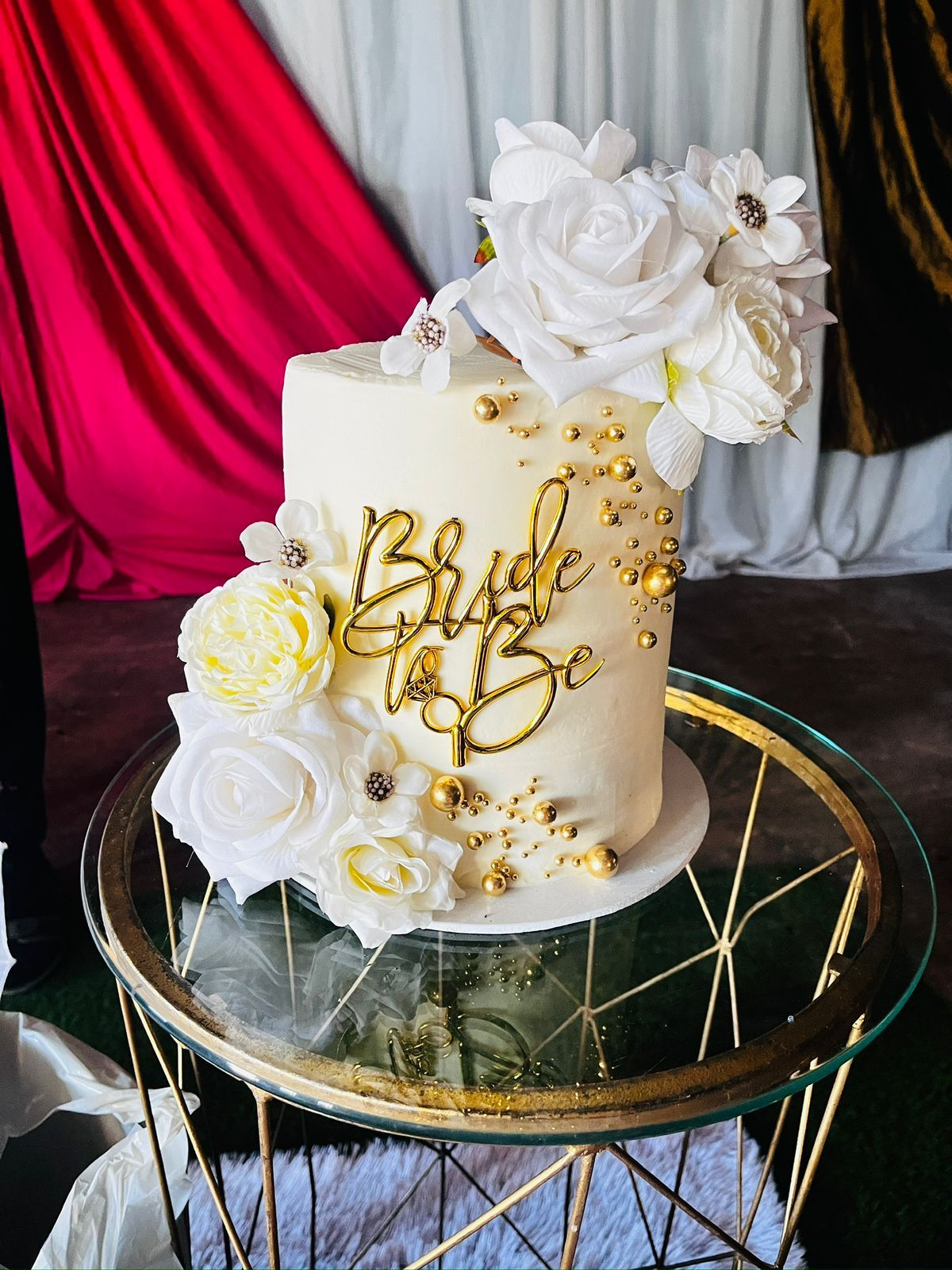 Bride to Be Floral Cake by Baked by Buhlebenkosi