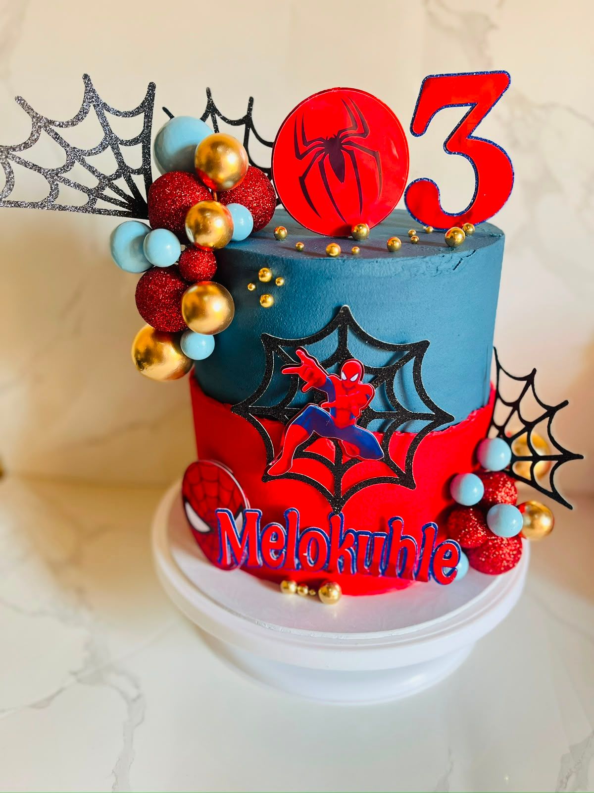Spider-Man Web Cake by Baked by Buhlebenkosi