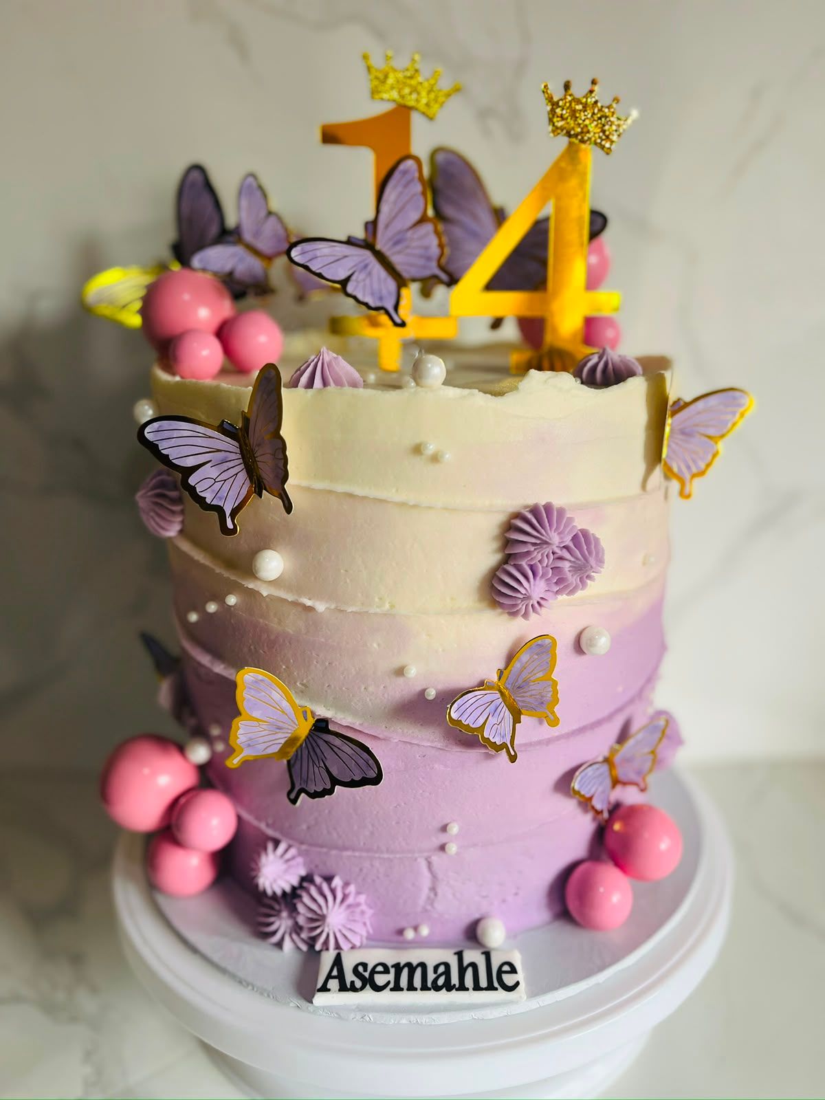 Purple Butterfly Cake by Baked by Buhlebenkosi