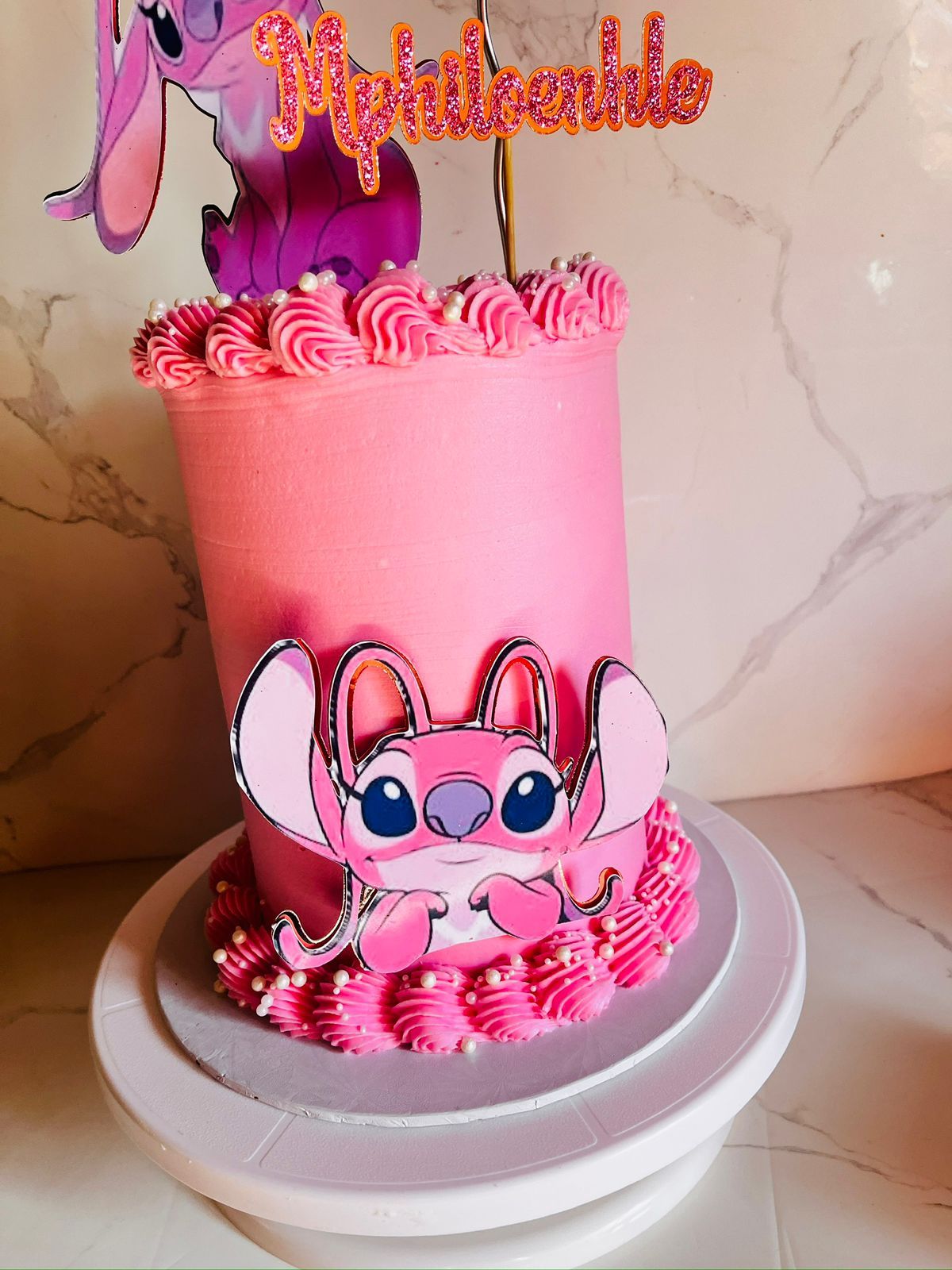 Angel Pink Stitch Cake by Baked by Buhlebenkosi