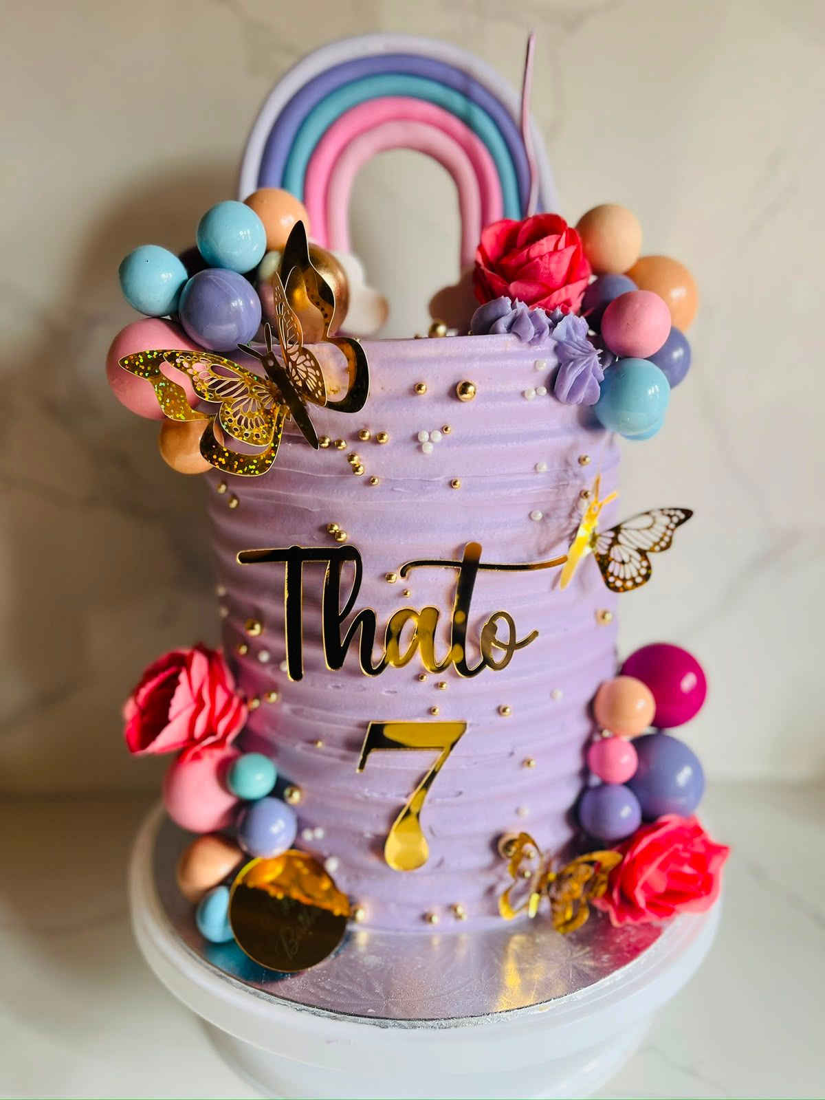 Lilac Rainbow Cake by Baked by Buhlebenkosi