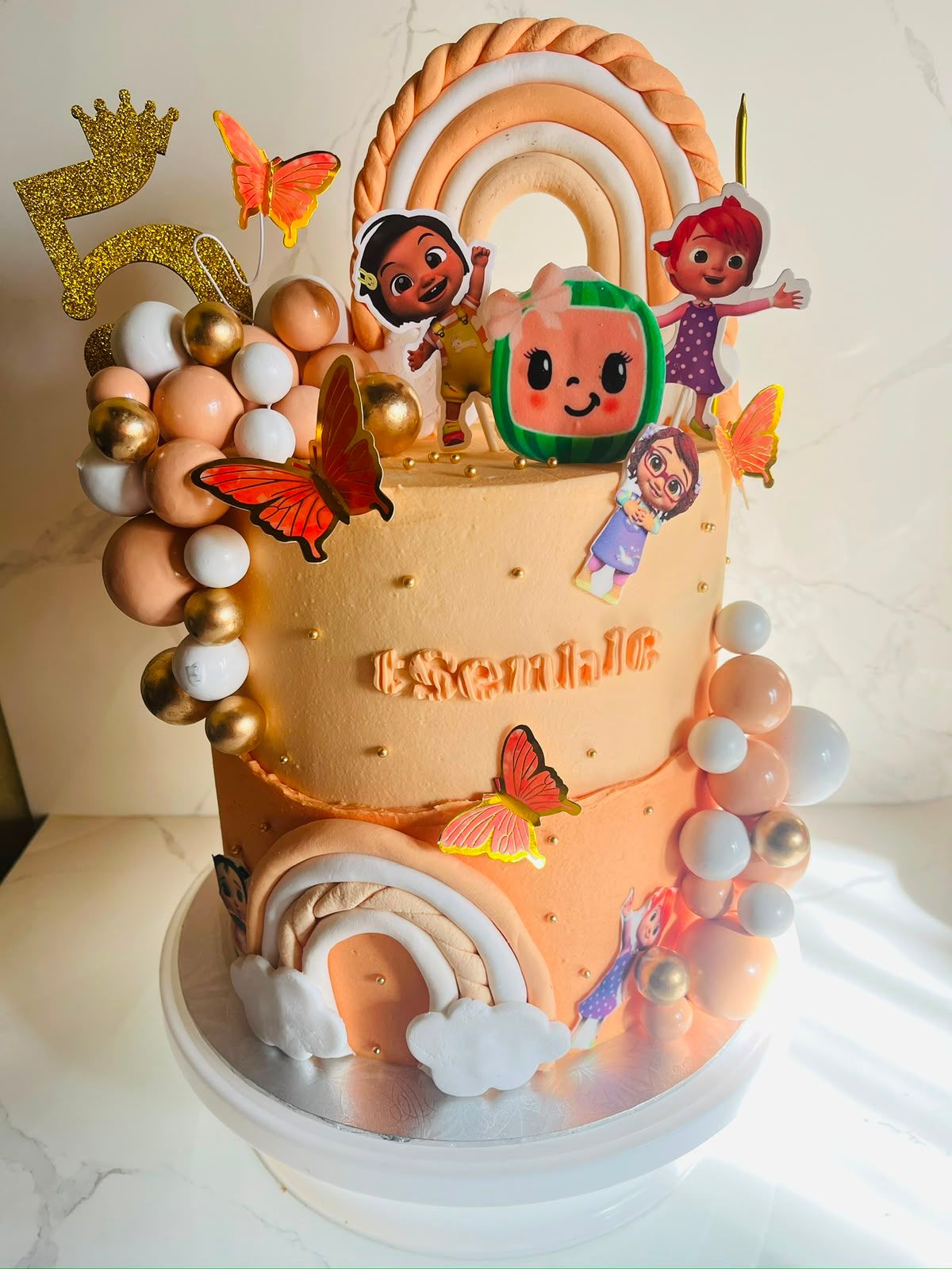 Cocomelon Peach Cake by Baked by Buhlebenkosi