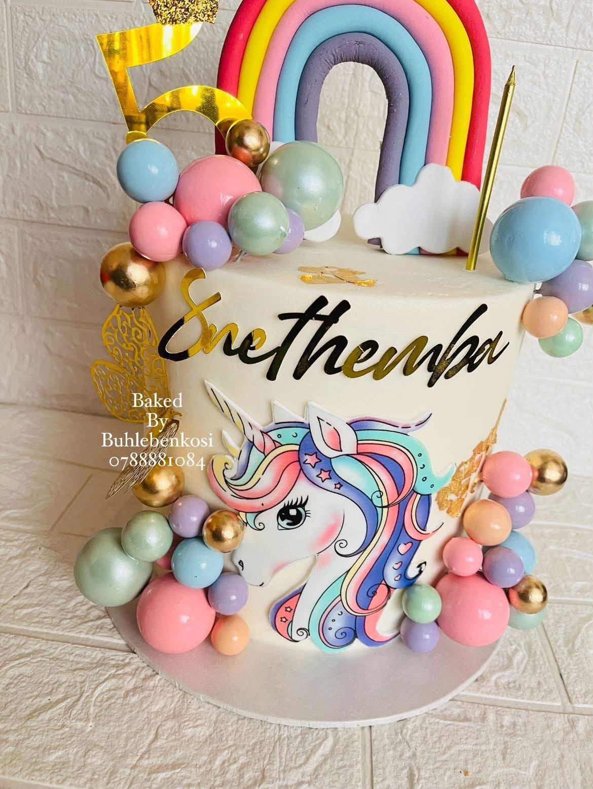 Rainbow Unicorn Cake by Baked by Buhlebenkosi