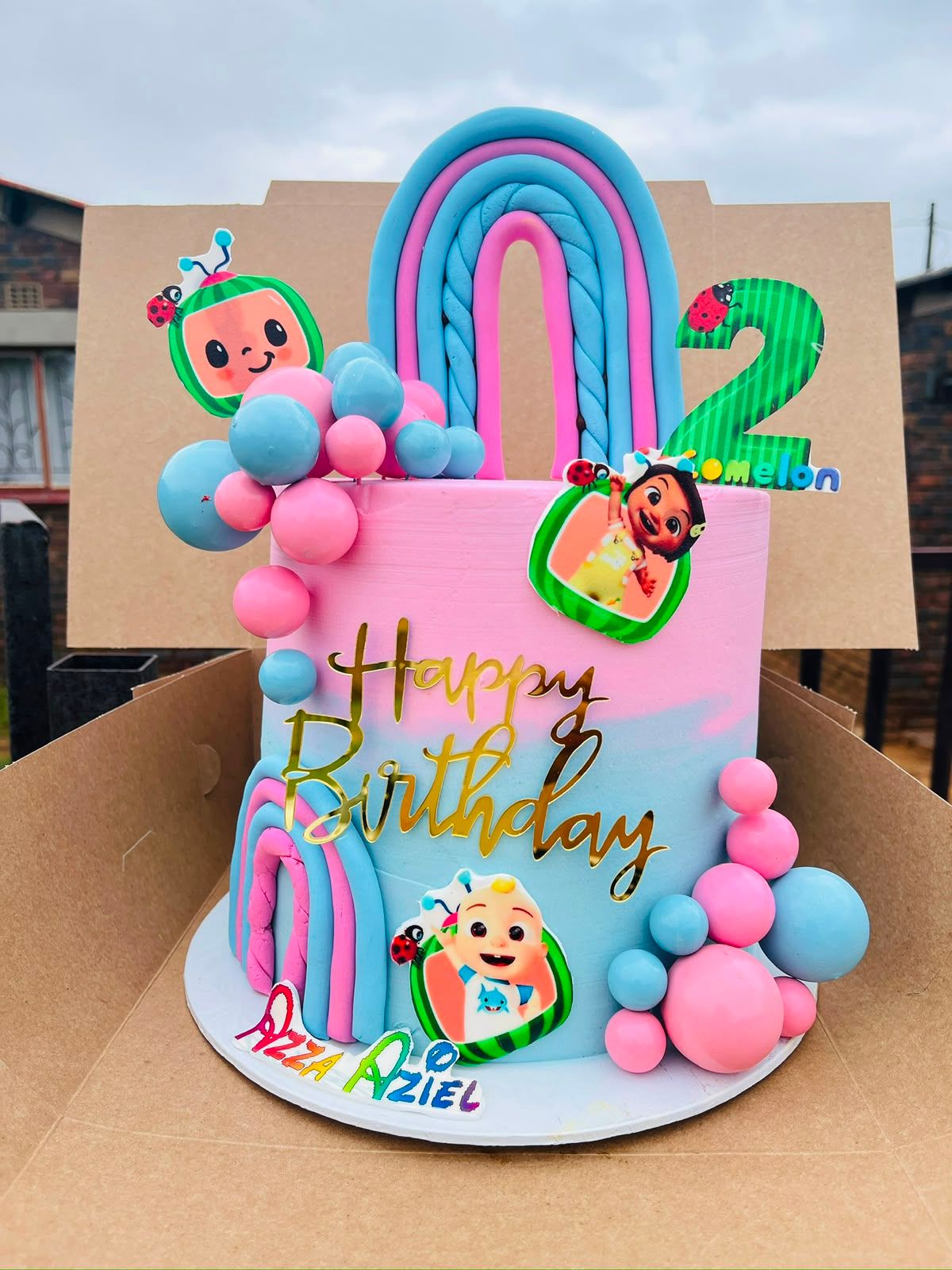Cocomelon Candyfloss Cake by Baked by Buhlebenkosi