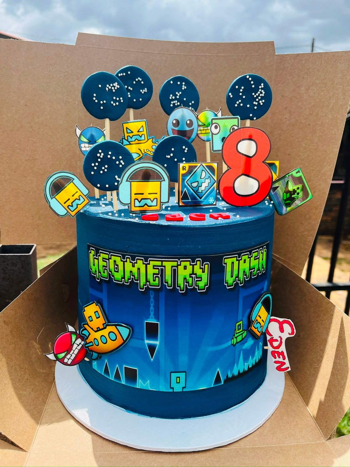 Geometry Dash Cake by Baked by Buhlebenkosi
