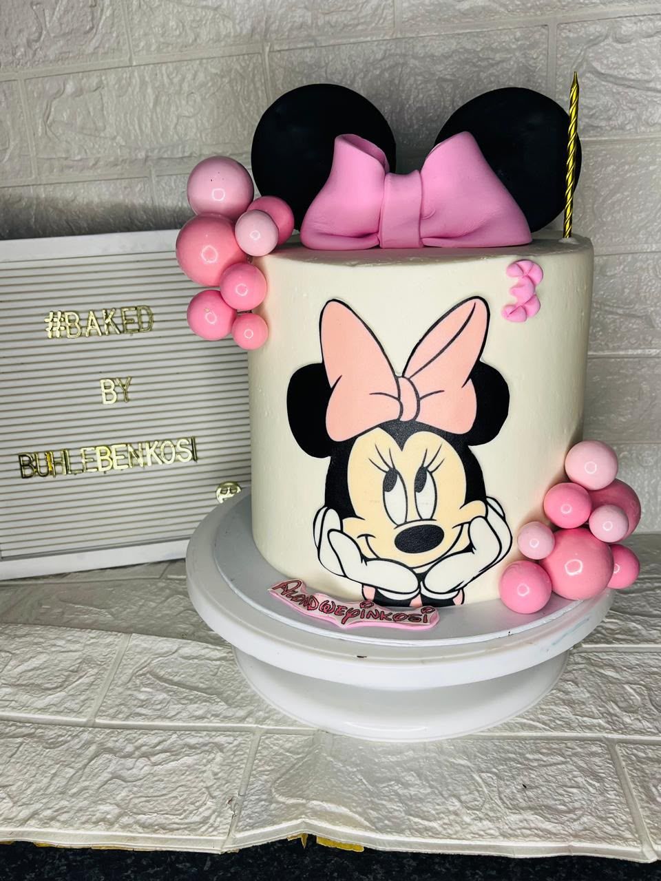 Minnie Face Cake by Baked by Buhlebenkosi