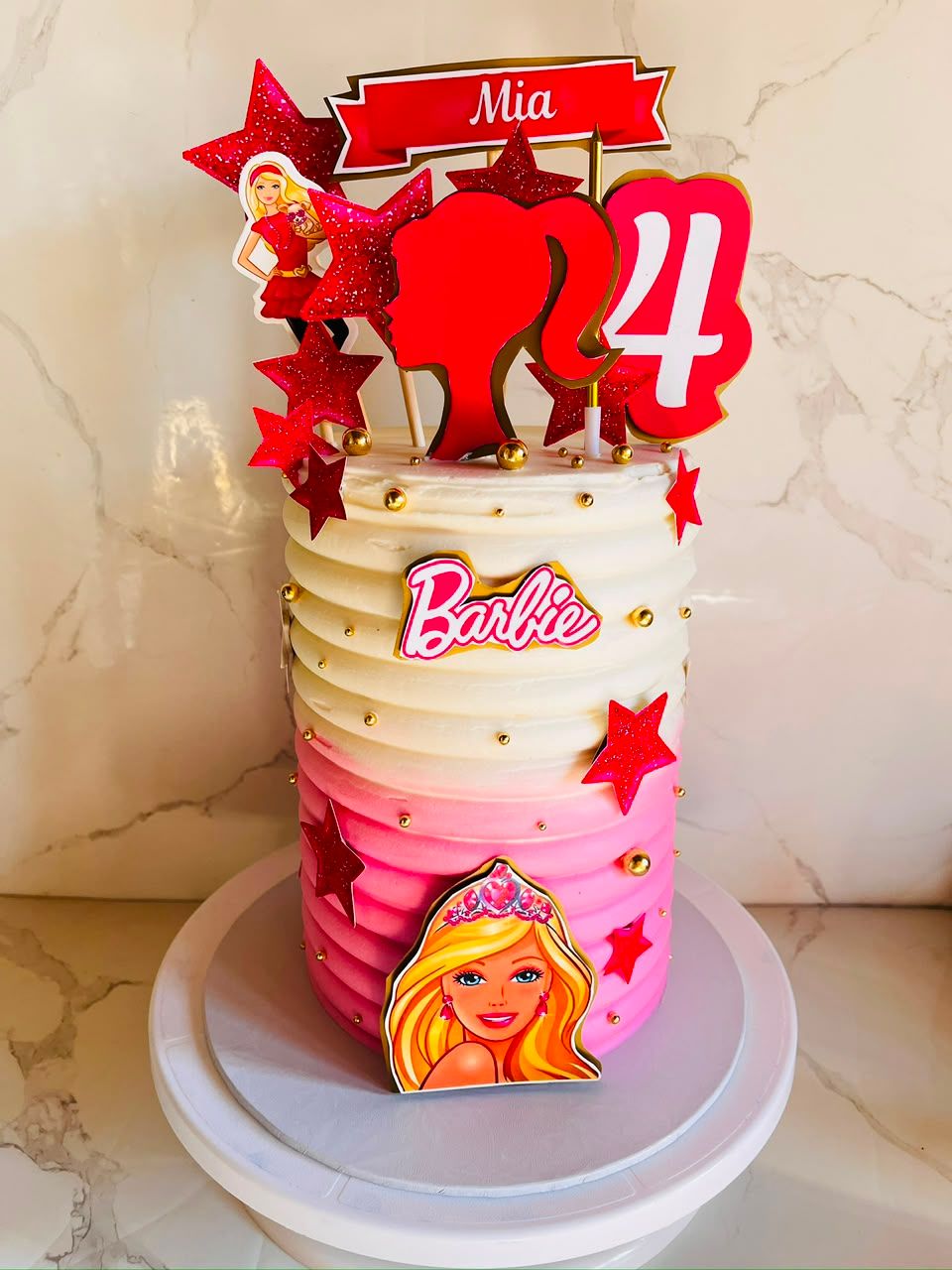 Barbie Ombre Star Cake by Baked by Buhlebenkosi