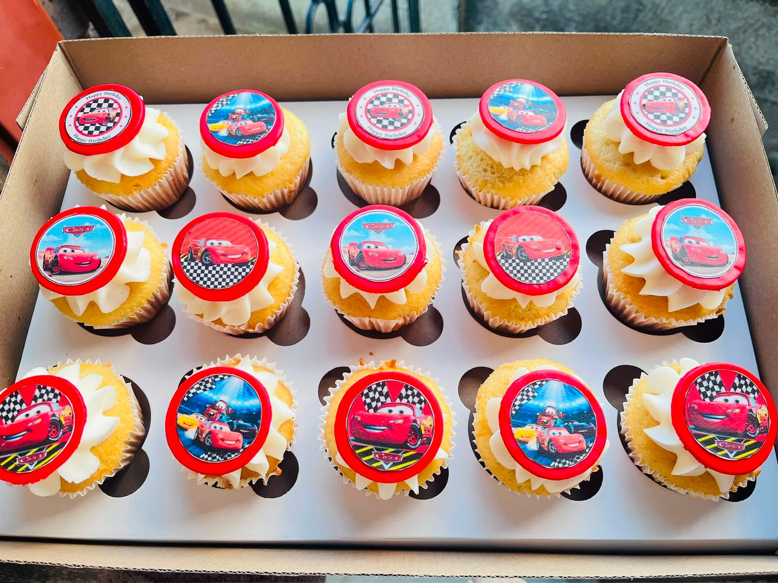 Lightning McQueen Cupcakes by Baked by Buhlebenkosi