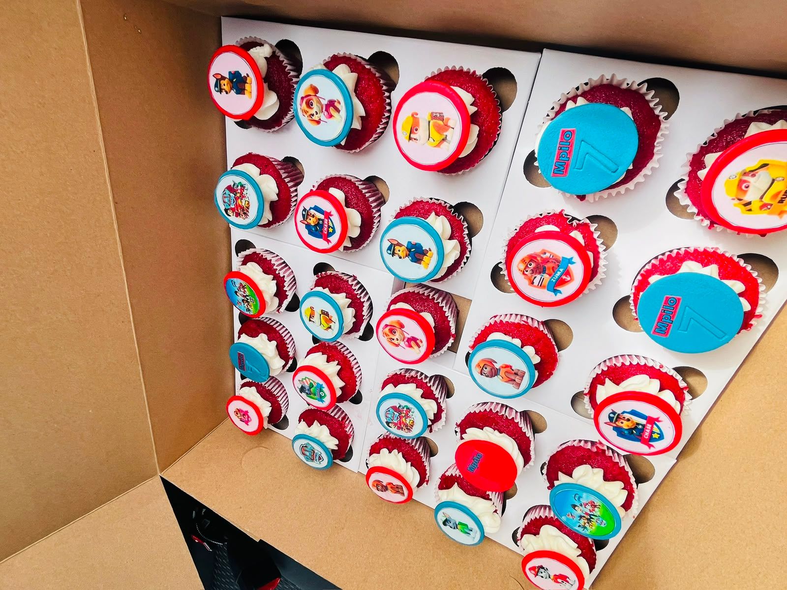 Paw Patrol Red Velvet Cupcakes by Baked by Buhlebenkosi