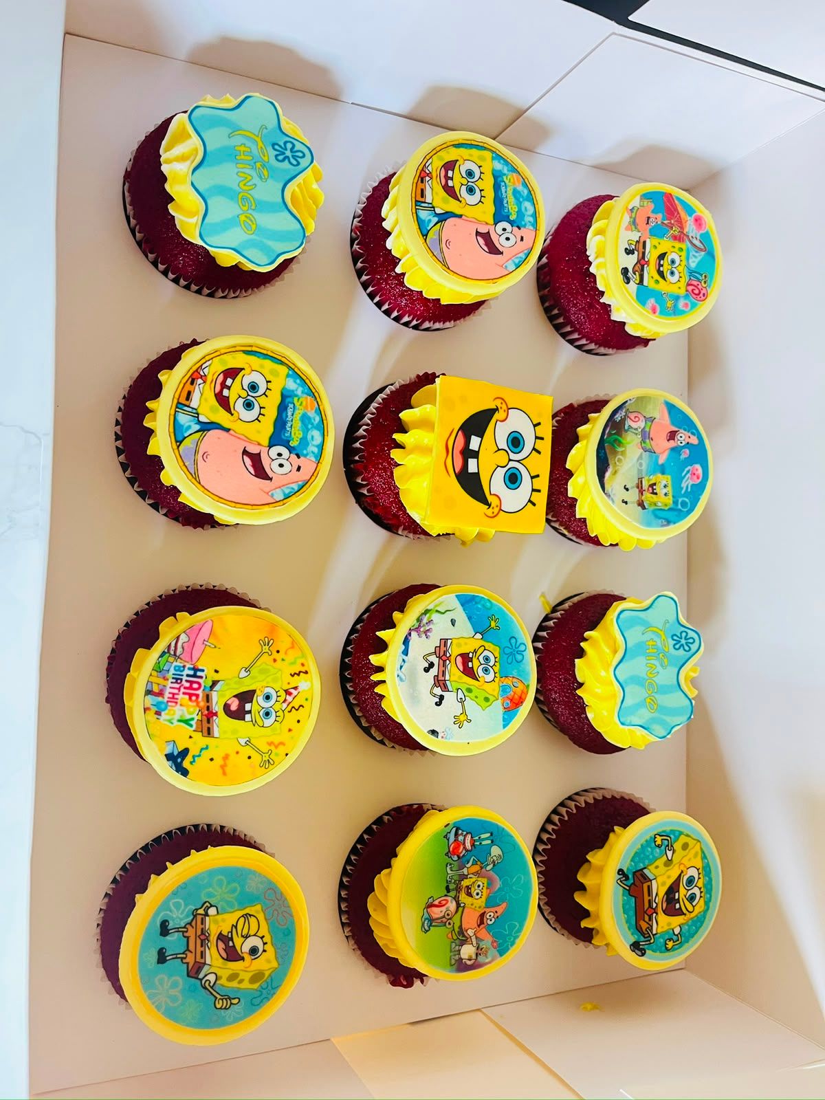 SpongeBob Red Velvet Cupcakes by Baked by Buhlebenkosi