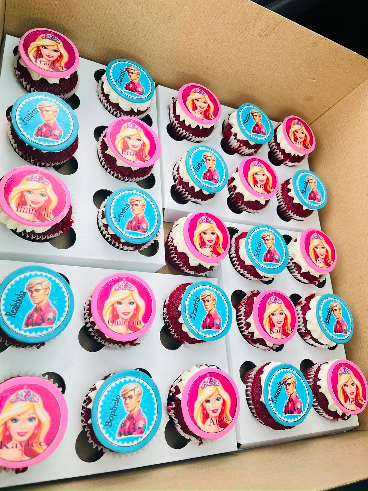 Barbie & Ken Named Cupcakes by Baked by Buhlebenkosi