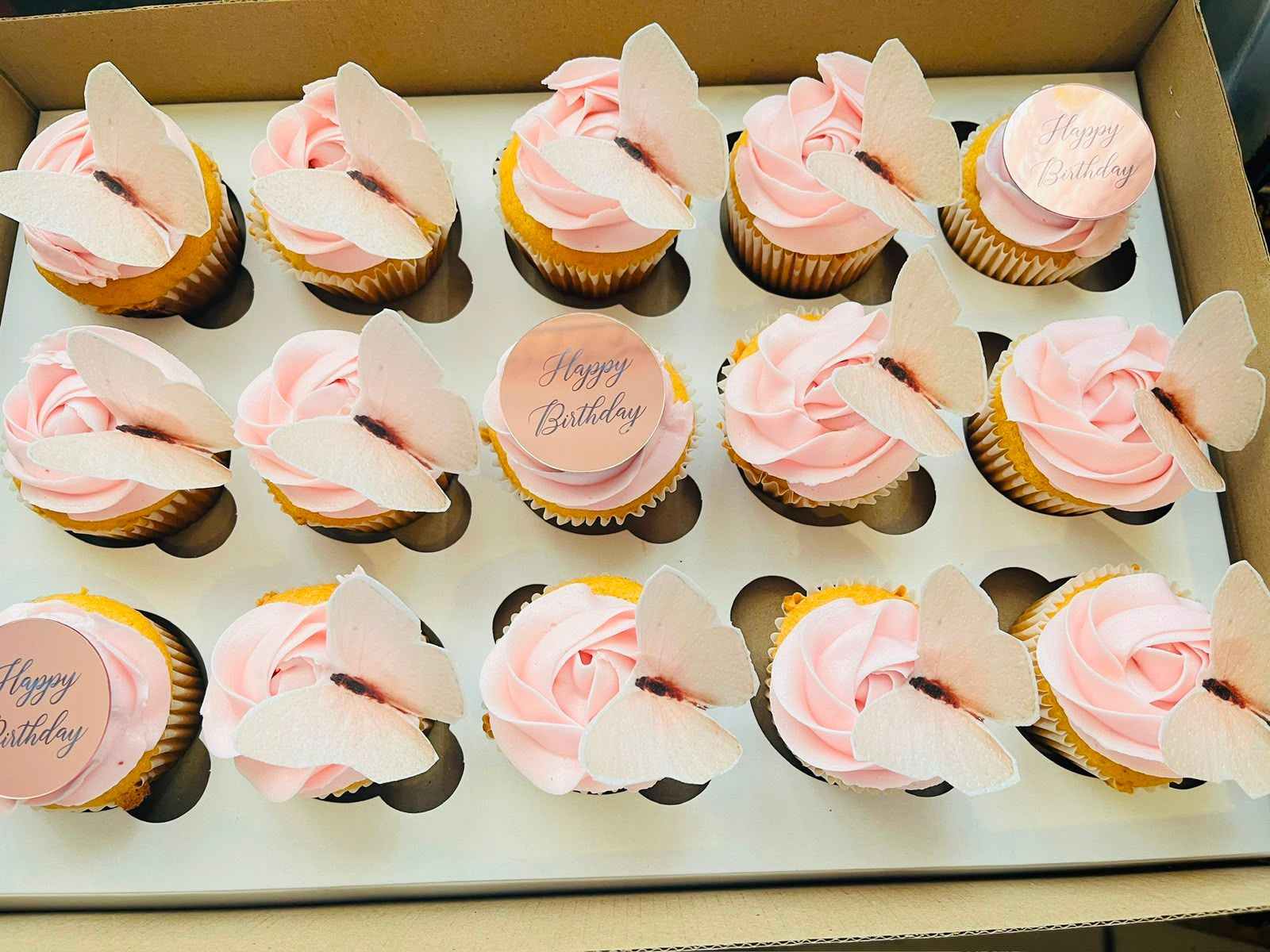 Pink Butterfly Birthday Cupcakes by Baked by Buhlebenkosi