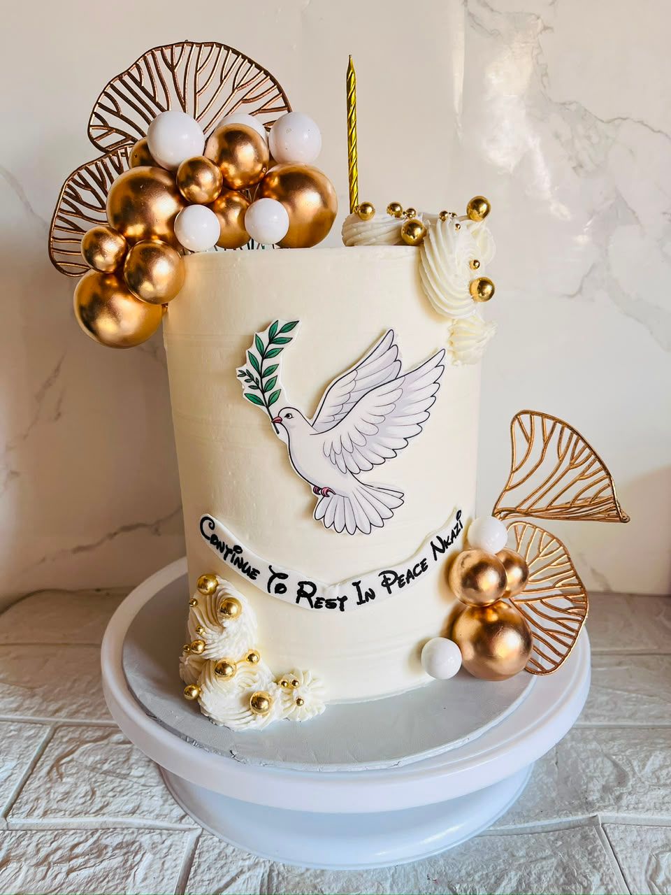 Memorial Dove Mini Cake by Baked by Buhlebenkosi
