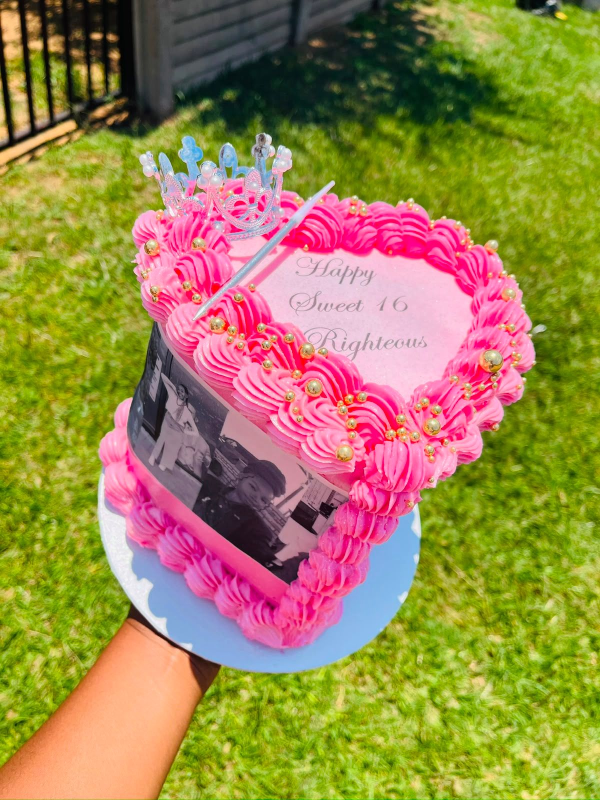 Pink Sweet 16 Mini Cake by Baked by Buhlebenkosi