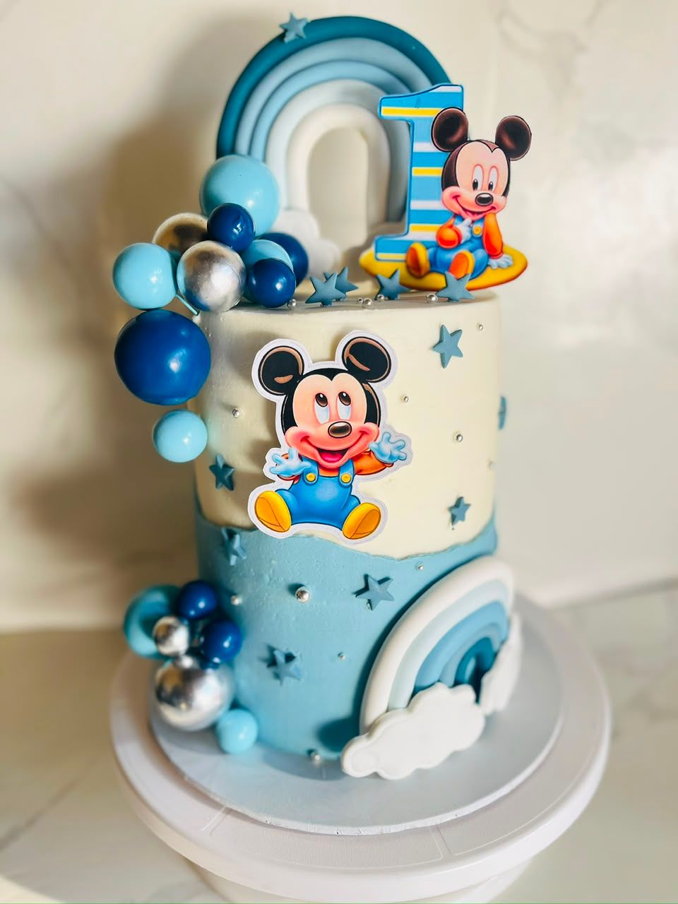 Baby Mickey Rainbow Cake by Baked by Buhlebenkosi