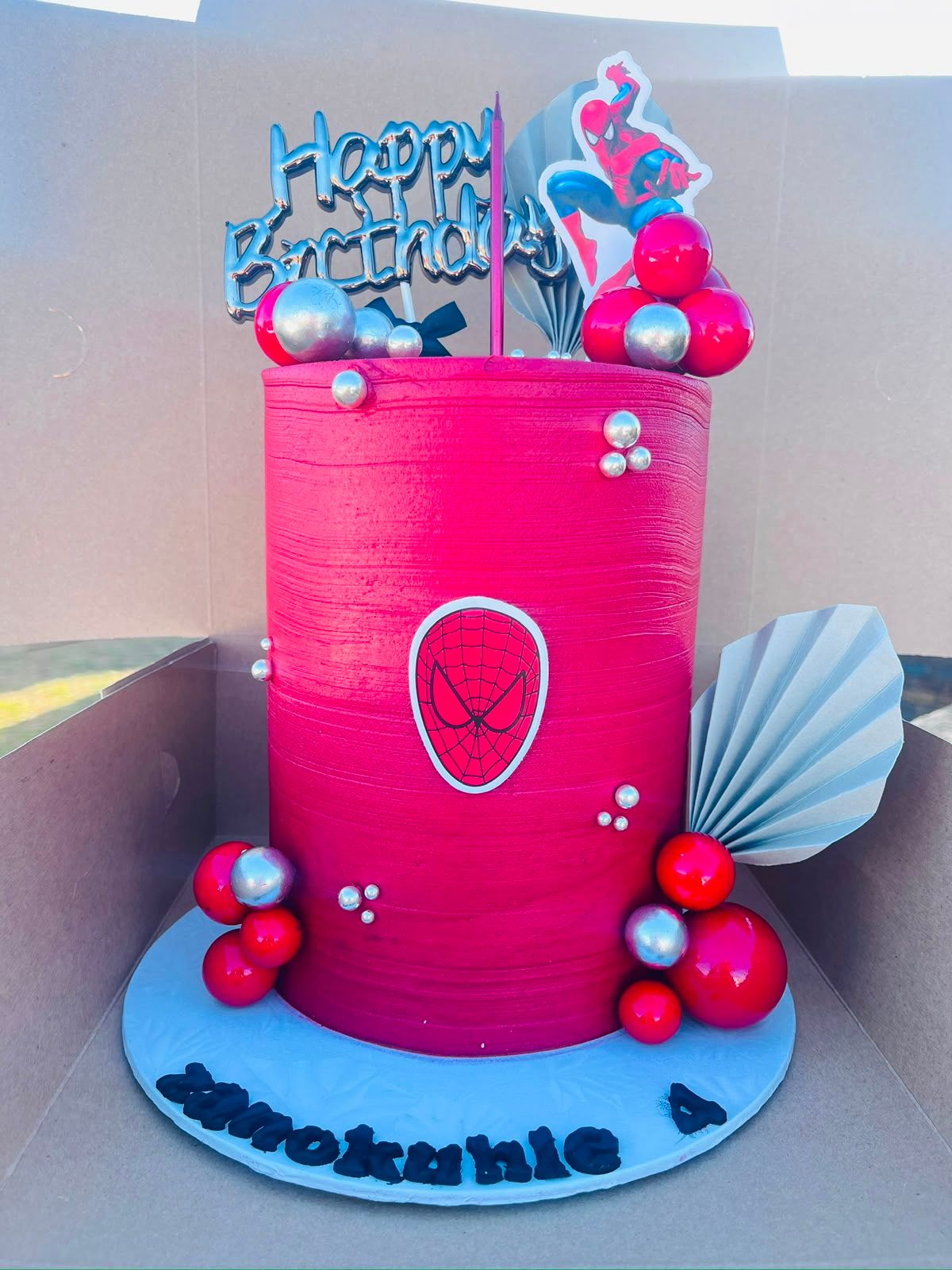 Magenta Spider-Man Cake by Baked by Buhlebenkosi