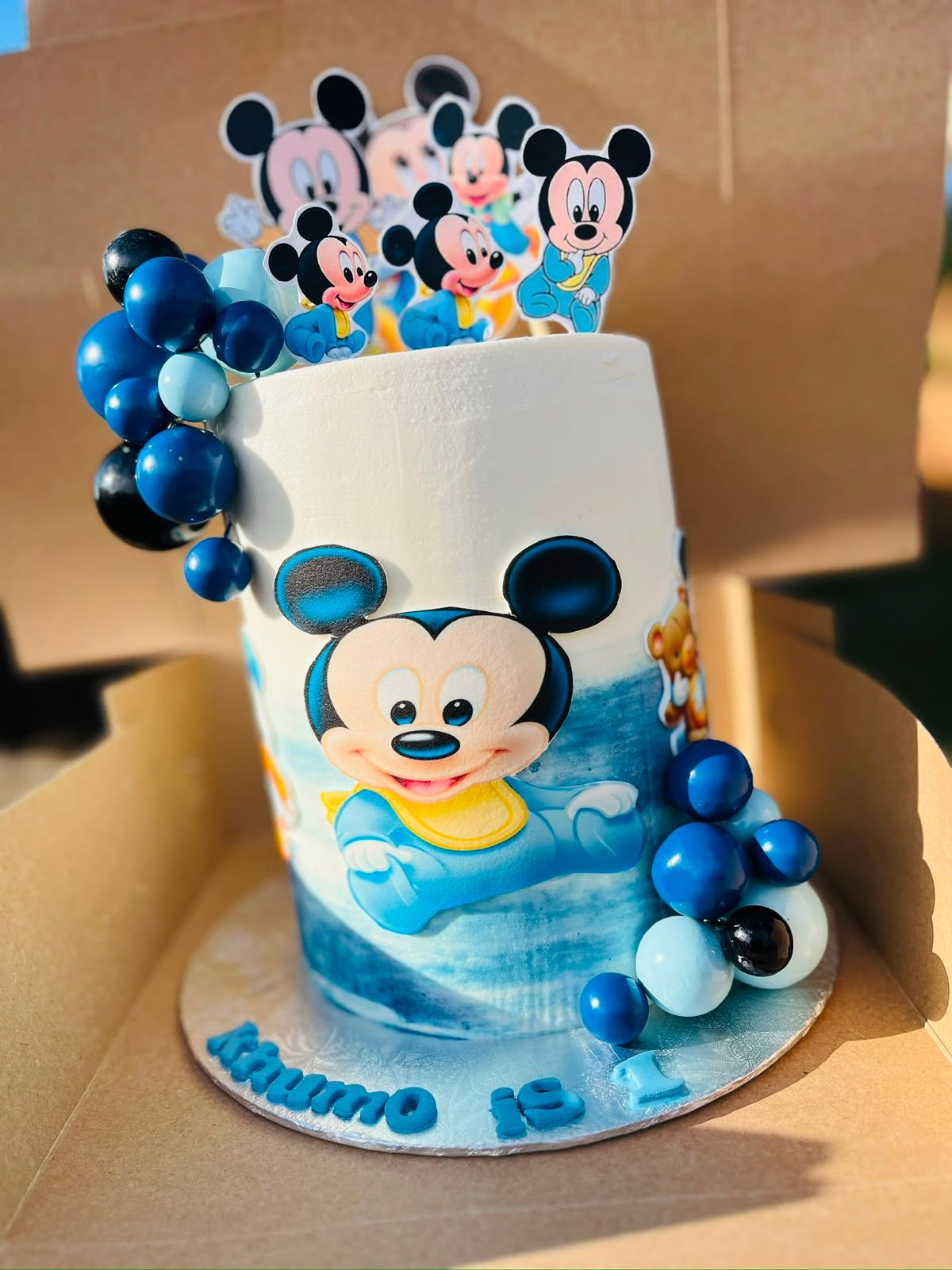 Baby Mickey Blue Cake by Baked by Buhlebenkosi