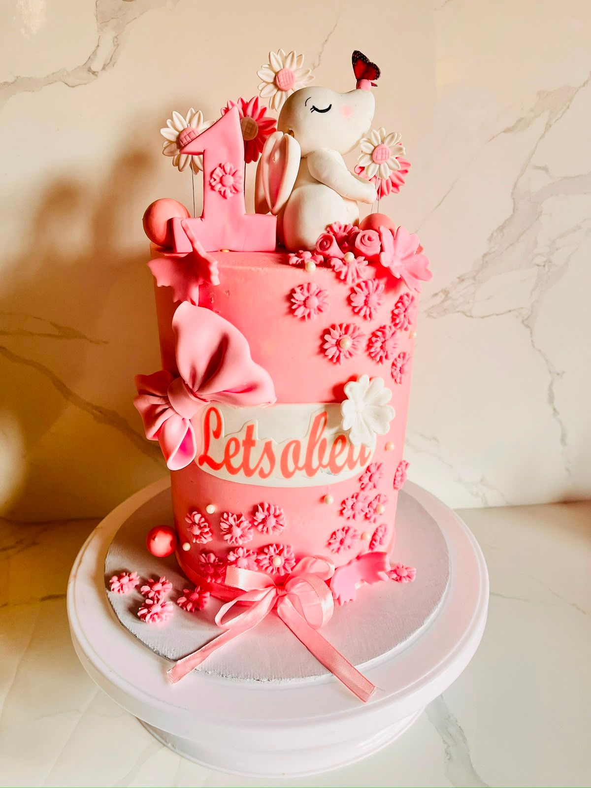 Snoopy Floral Mini Cake by Baked by Buhlebenkosi