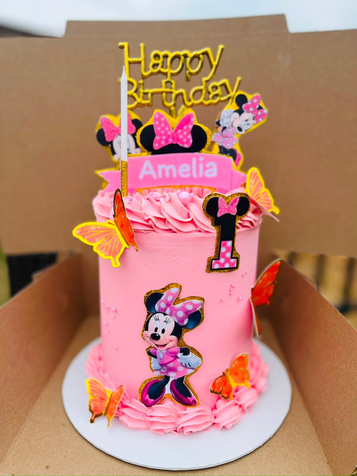Minnie Butterfly Mini Cake by Baked by Buhlebenkosi