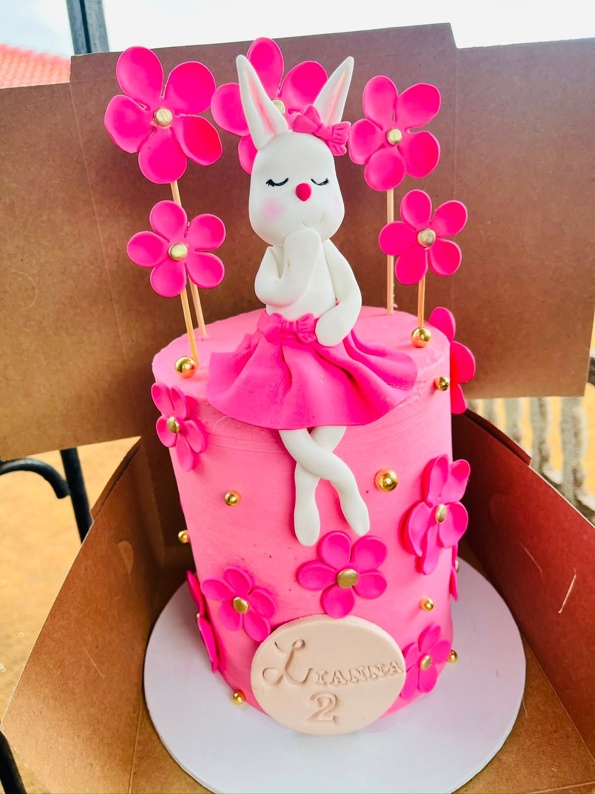 Pink Bunny Ballerina Cake by Baked by Buhlebenkosi