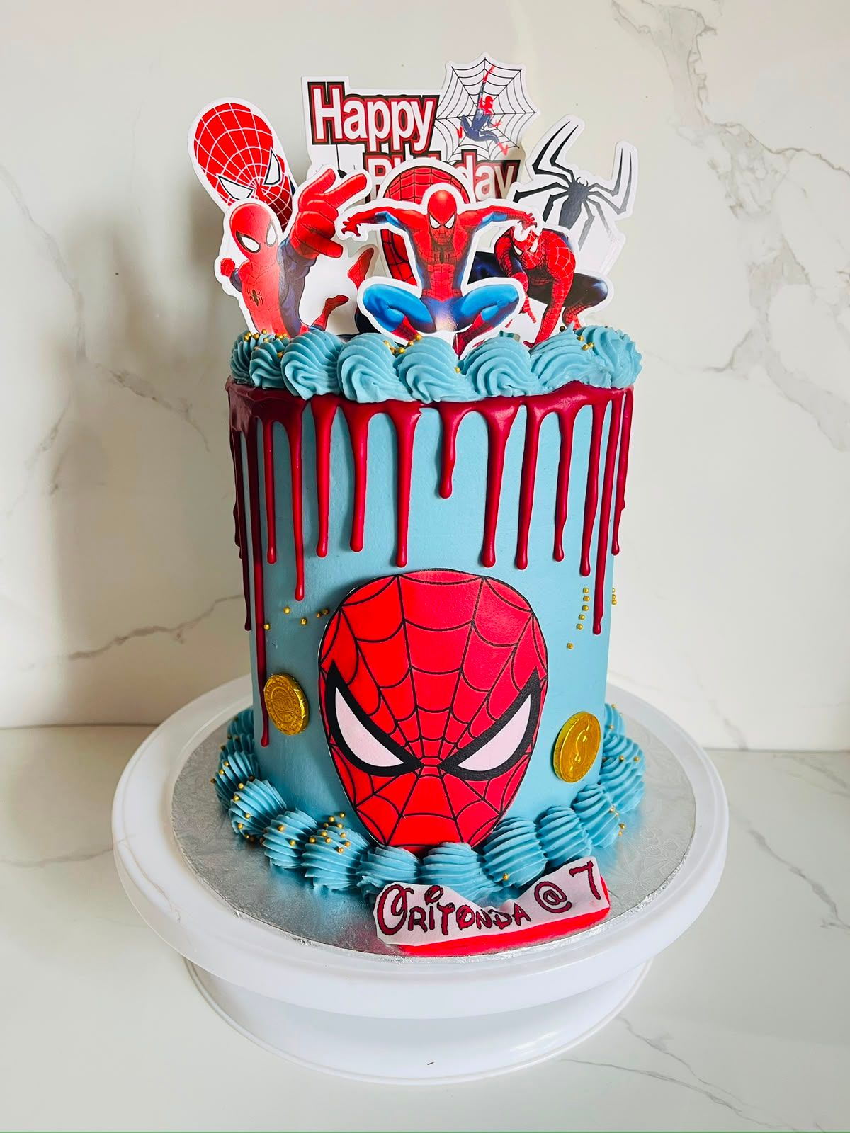 Spider-Man Drip Cake by Baked by Buhlebenkosi