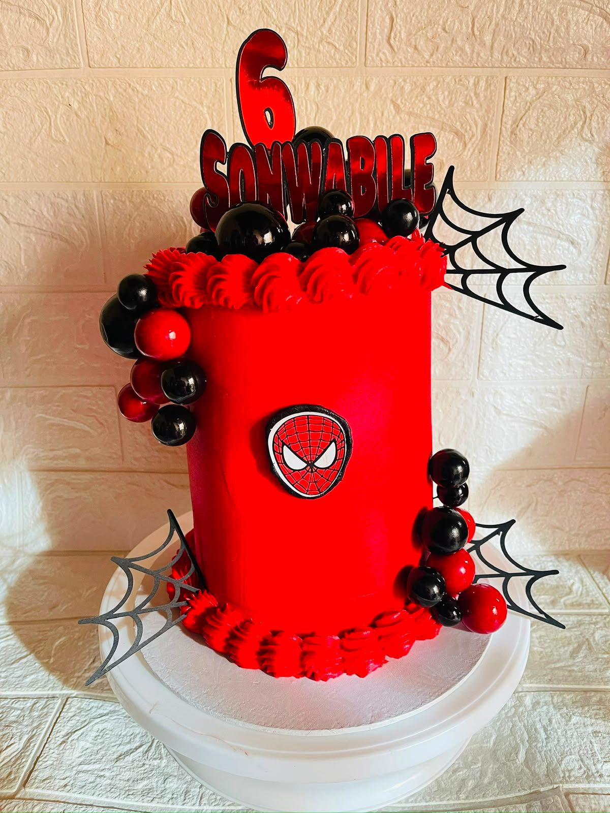 Red Spider-Man Cake by Baked by Buhlebenkosi