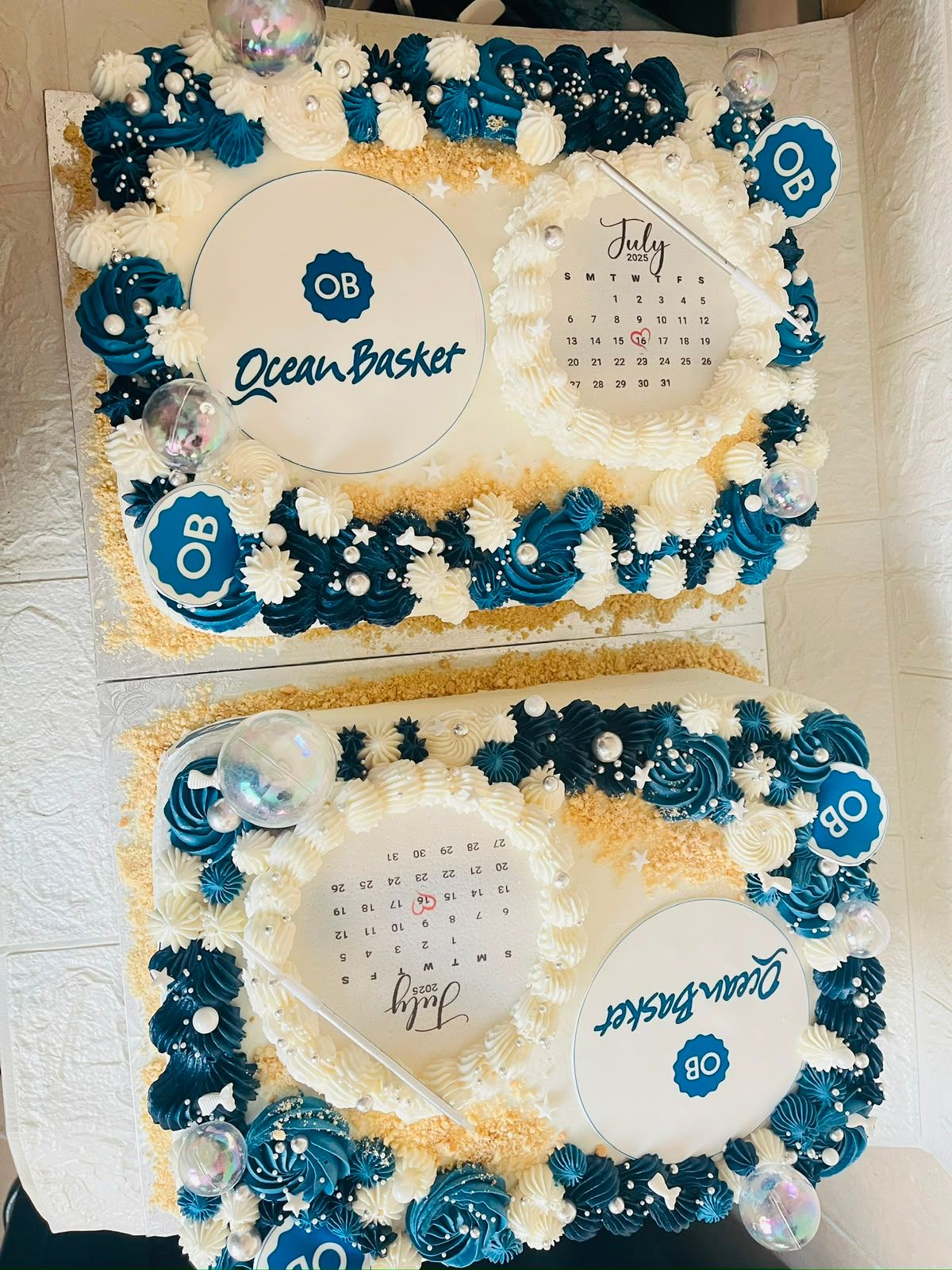 Teal Calendar Slab Cakes by Baked by Buhlebenkosi