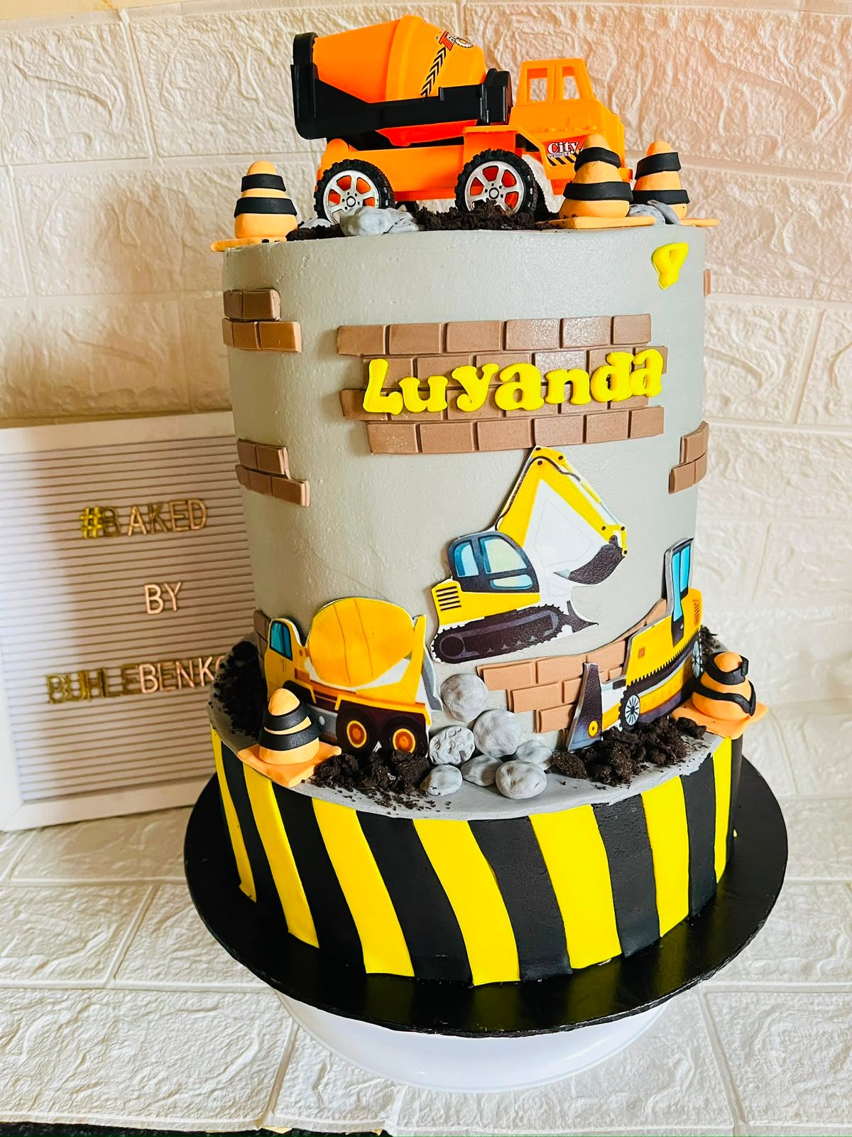 Construction Digger Birthday Cake by Baked by Buhlebenkosi