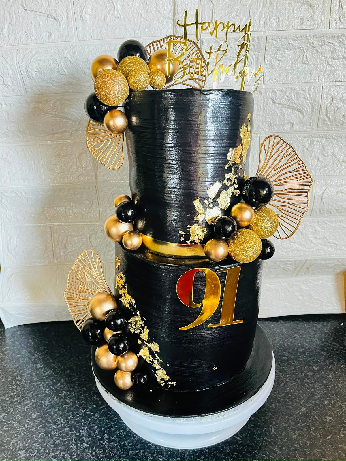 Black Gold 91st Cake by Baked by Buhlebenkosi