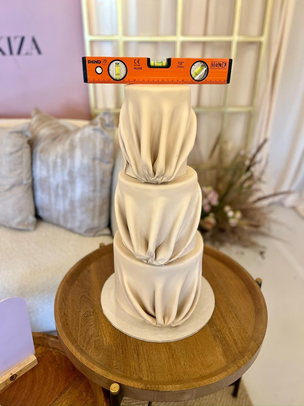 Nude Draped Fondant Tiers by Baked by Buhlebenkosi